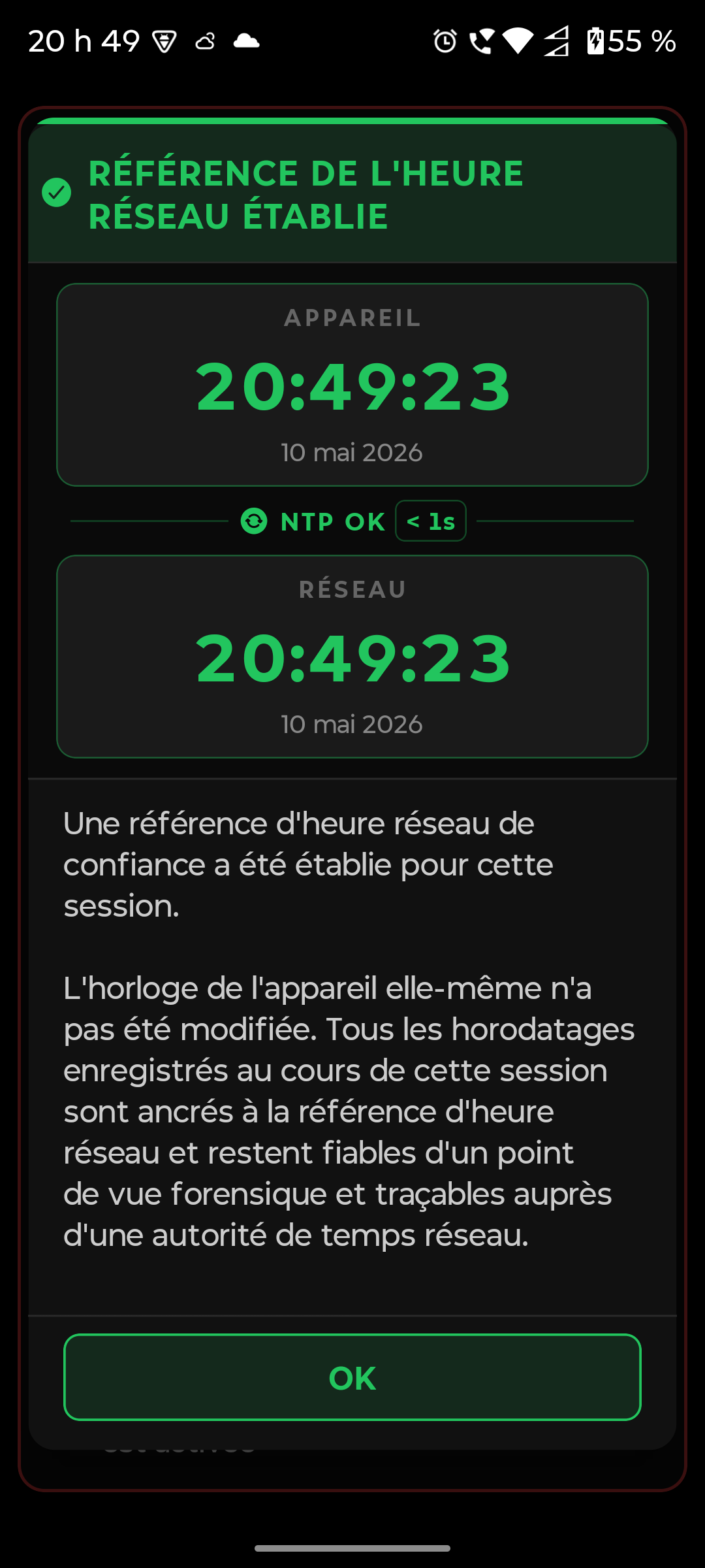 Page d'avertissement — vue 2